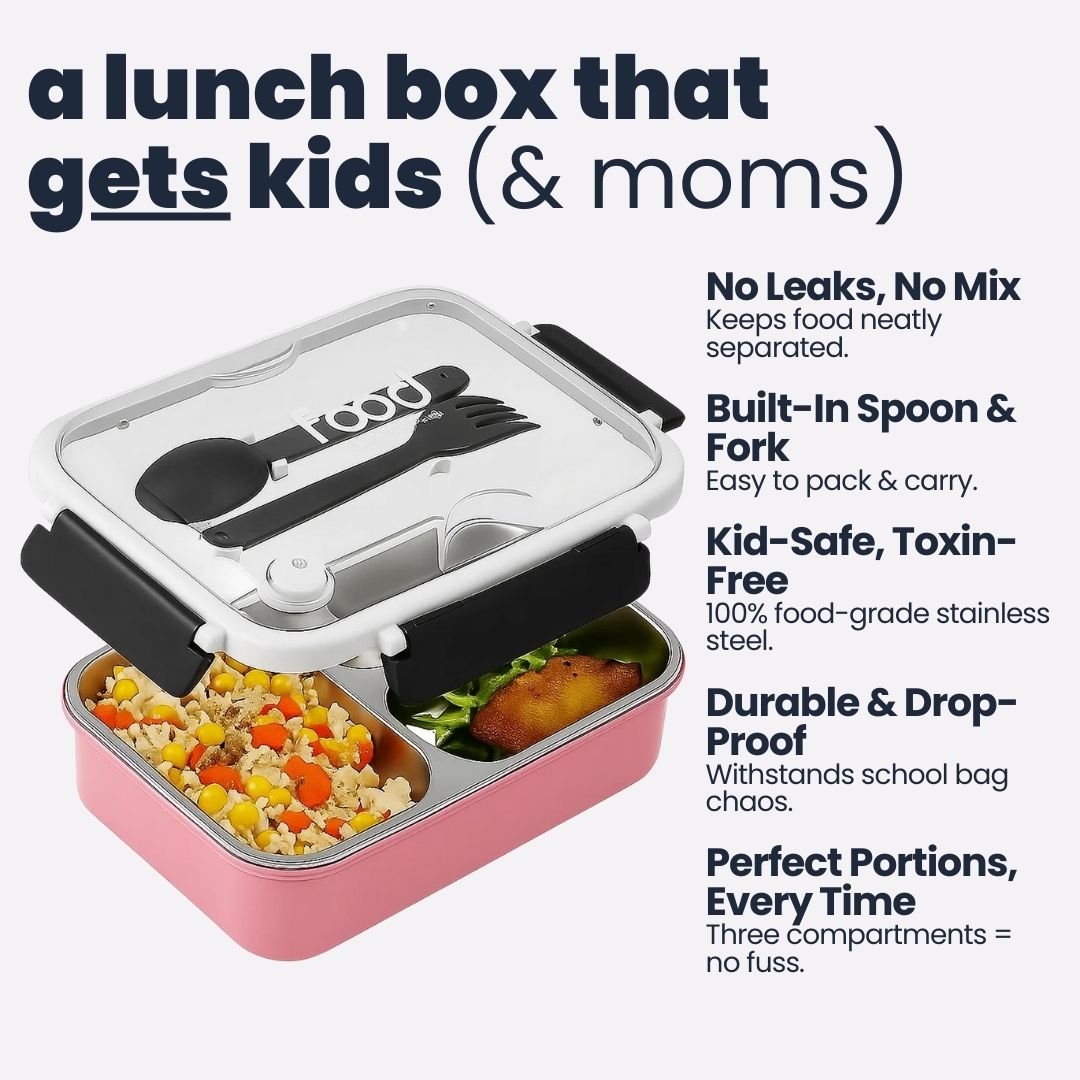 Tuco Kids 3 Compartment Bento Lunch Box. - Tuco Kids