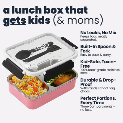 Tuco Kids 3 Compartment Bento Lunch Box. - Tuco Kids