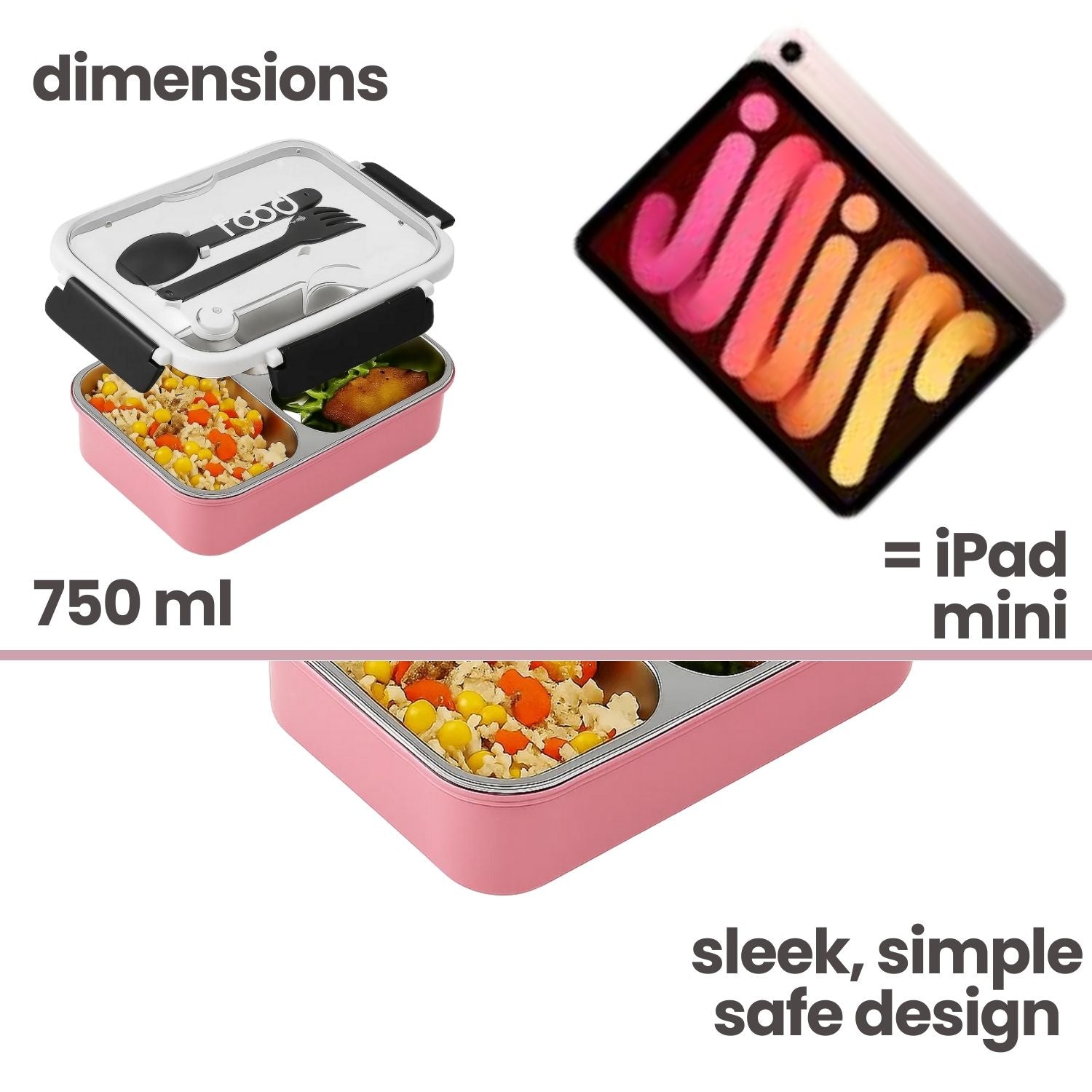 Tuco Kids 3 Compartment Bento Lunch Box. - Tuco Kids