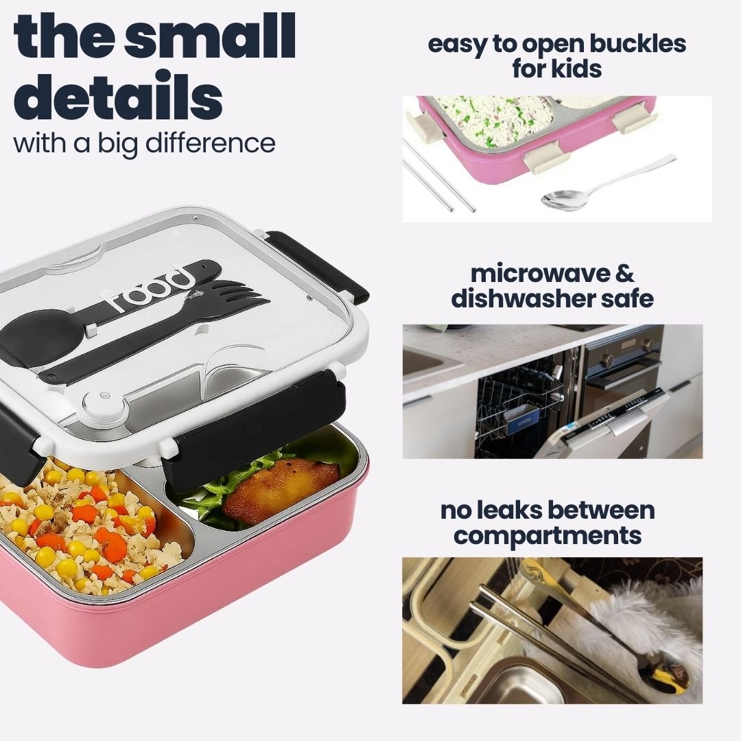 Tuco Kids 3 Compartment Bento Lunch Box. - Tuco Kids