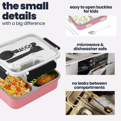 Tuco Kids 3 Compartment Bento Lunch Box. - Tuco Kids