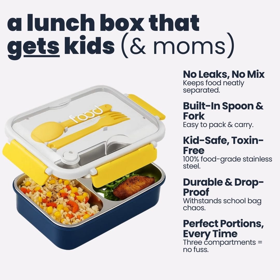 Tuco Kids 3 Compartment Bento Lunch Box. - Tuco Kids