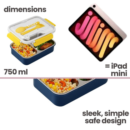 Tuco Kids 3 Compartment Bento Lunch Box. - Tuco Kids
