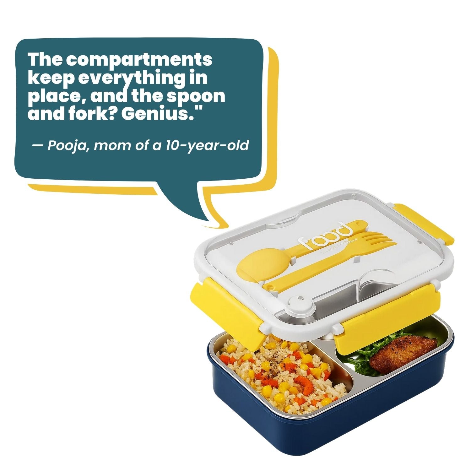 Tuco Kids 3 Compartment Bento Lunch Box. - Tuco Kids