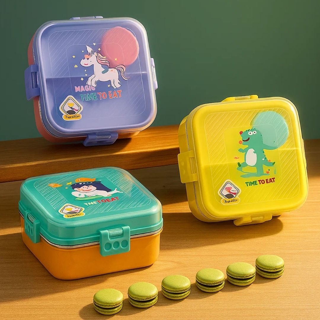 Tuco Kids 3 Compartment Stainless Steel Bento Lunch Box - Tuco Kids