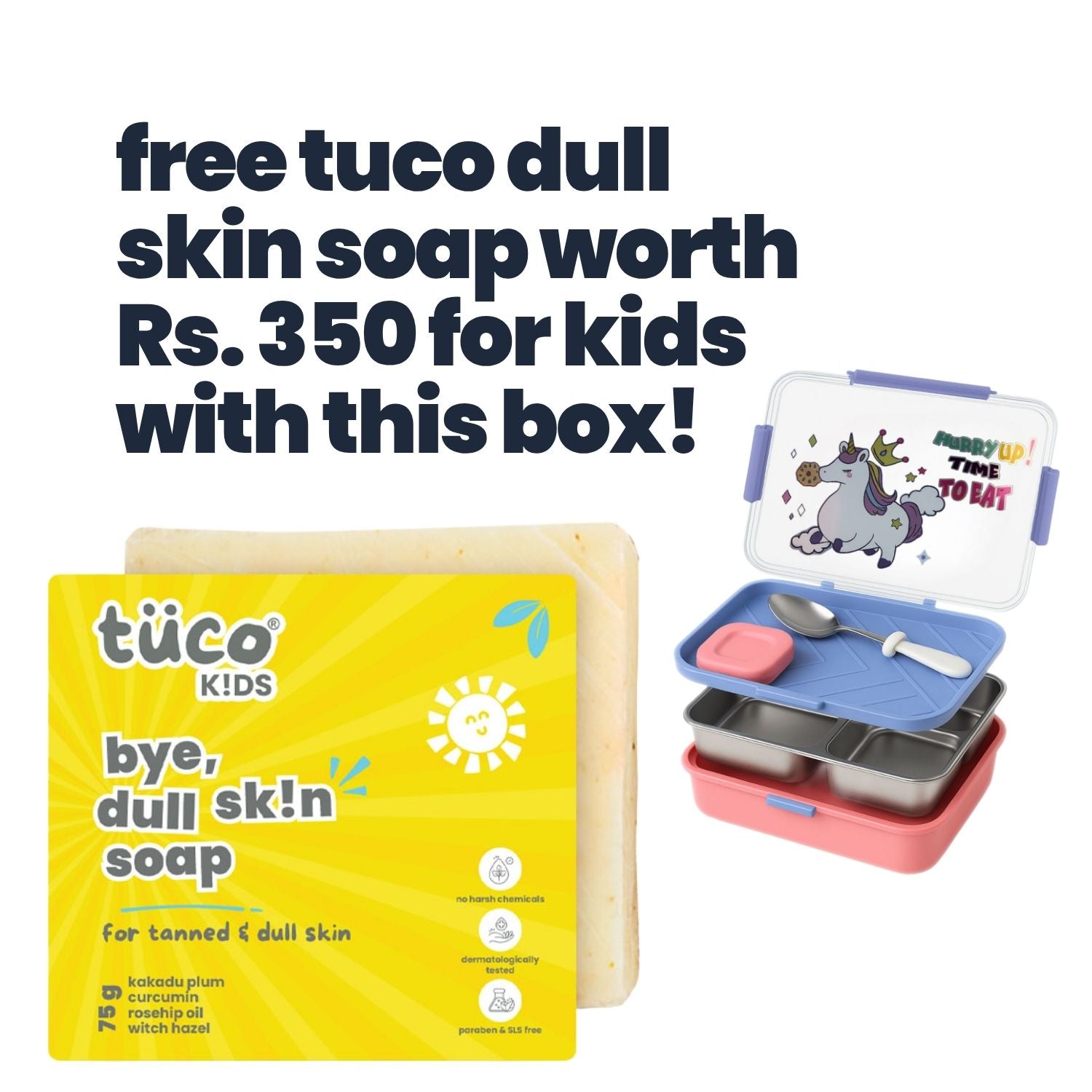 Tuco Kids 3 Compartment Stainless Steel Bento Lunch Box - Tuco Kids