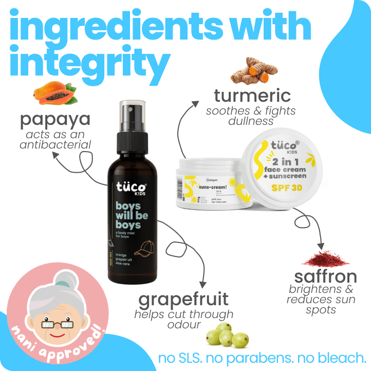 Vacation Ready Boys Gift Pack: Sunscreen (SPF 30) + Mist (100ml) - Tuco Kids