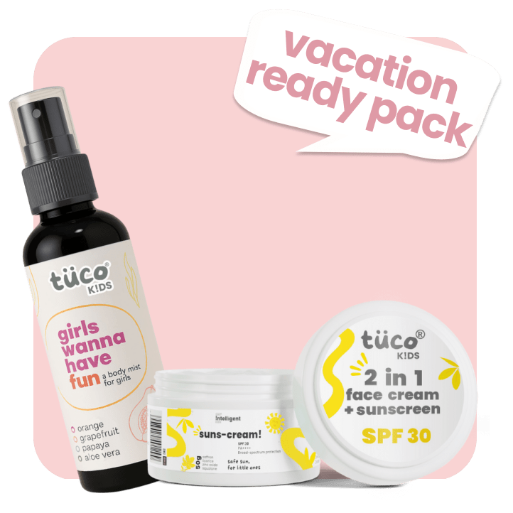Vacation Ready Girls Gift Pack: Sunscreen (SPF 30) + Mist (100ml) - Tuco Kids