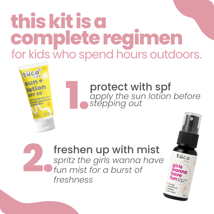 You Go Girl: Sun Lotion SPF30 + Girls Body Mist - Tuco Kids