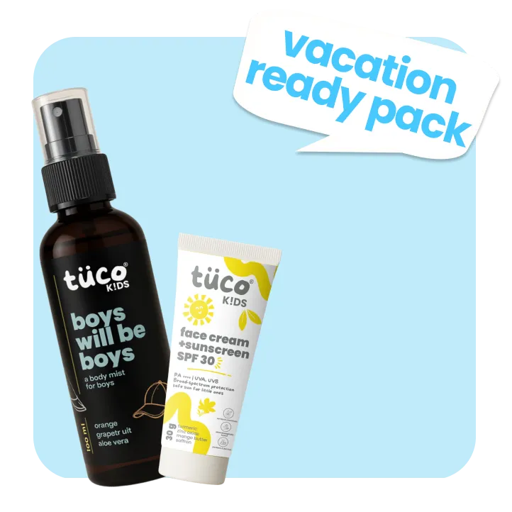 Vacation Ready Boys Gift Pack: Sunscreen (SPF 30) + Mist (100ml) — natural kids skincare | Tuco Kids