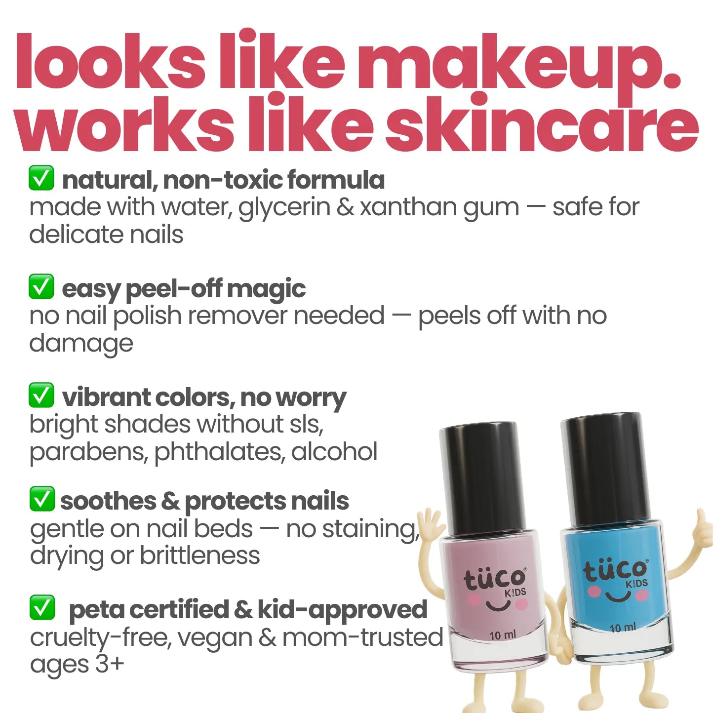 Water based nail paint kit (pack of 2) — key ingredients | Tuco Kids
