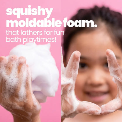 Whipped Body Wash — squishy moldable foam in a child's hands during bath play | Tuco Kids